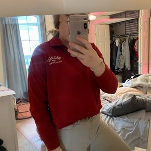 Long sleeve cropped button up sweater